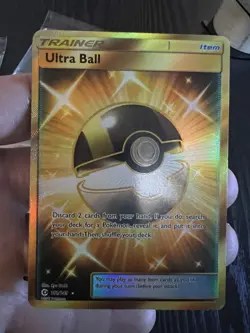 Pokemon TCG Ultra Ball Gold Secret Rare Holo Card 161/149 Sun and Moon Set - Image 1