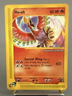 Ho-Oh # 52 WOTC Black Star PROMO "Pokemon Center NY" Stamped Card E- Reader NM - Image 1