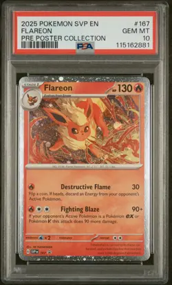 2025 POKEMON SVP EN-SV BLACK STAR PROMO #167 FLAREON PSA 10 - Image 1