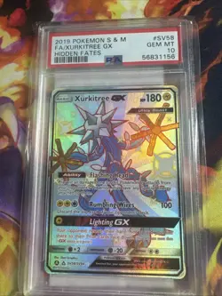 Pokemon Xurkitree GX Hidden Fates Full Art #SV58 PSA 10 Gem Mint - Image 1