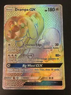 2017 Pokemon Sun & Moon Guardians Rising Drampa GX SECRET RARE #160/145 - Image 1