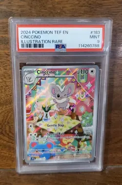 PSA 9 Cinccino 183/162 Pokemon Temporal Forces TEF - NM Mint illustration rare - Image 1