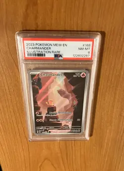 2023 POKEMON MEW EN-151 ILLUSTRATION RARE #168 CHARMANDER PSA 8 - Image 1