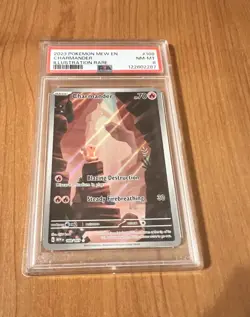 2023 POKEMON MEW EN-151 ILLUSTRATION RARE #168 CHARMANDER PSA 8 - Image 3