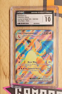 2023 POKEMON SCARLET & VIOLET 151 ULTRA RARE #183 CHARIZARD EX CGC 10 GEM MINT - Image 1