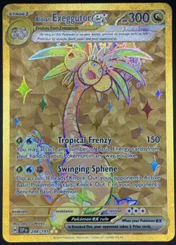 Pokemon TCG Alolan Exeggutor EX Gold Secret Rare Full Art Holo 248/191 NM - Image 1
