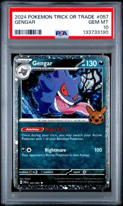 2024 POKEMON TCG TRICK OR TRADE #057 GENGAR PSA 10 GEM MINT LOW POP - Image 1