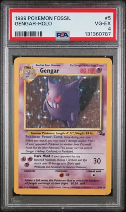 1999 POKEMON BASE SET UNLIMITED #5 GENGAR-HOLO PSA 4 - Image 1