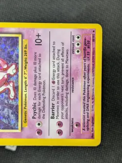 Mewtwo 10/102 - Base Set Holo Unlimited Holo Rare Pokemon TCG MP - Image 5