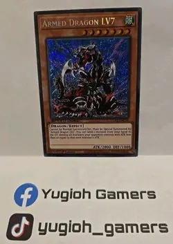 YUGIOH ARMED DRAGON LV7 SECRET SGX1 1ST EDITION LIGHT PLAYED - Image 1