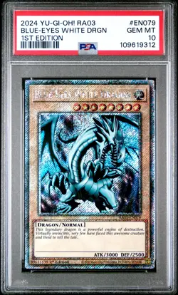 2024 YU-GI-OH! RA03-QUARTER CENTURY BONANZA 1ST ED BLUE-EYES WHITE DRAGON PSA 10 - Image 1