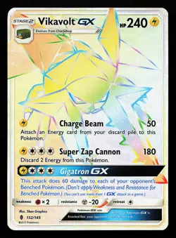 Vikavolt GX 152/145 Secret Rare Guardians Rising Pokemon Card - Image 1