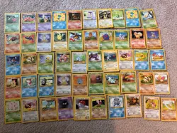 Pokemon 50 Random Cards Bulk Lot - Common Vintage 1995-2001, Moderately Played - Image 1