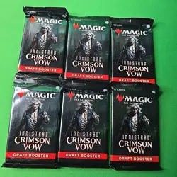Lot of (6) Magic: The Gathering Innistrad Crimson Vow Draft Booster Packs SEALED - Image 1