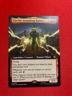 2025 MTG Electro, Assaulting Battery Extended Art Marvel's Spider-Man Reg R 0260 - Image 1