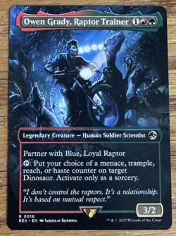MTG Universe Beyond Jurassic World, Owen Grady, Raptor Trainer - Borderless - Image 1