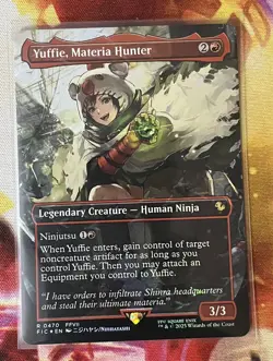 Yuffie, Materia Hunter (Borderless) (Chocobo Track Foil) Commander: FF - Image 1