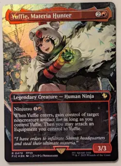 Yuffie, Materia Hunter (Borderless) (Chocobo Track Foil) Commander: FF - Image 1