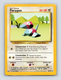 Pokemon TCG Porygon 039/102 Base Set Normal LP - Image 1