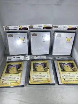 (6) Pokemon: 25th Anniversary First Partner Collector’s Binders Jumbo Pikachu! 820650809606 - Image 1