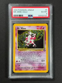 PSA 6 Mr. Mime 6/64 HOLO Pokemon Card WOTC Jungle Rare Holo EX-MT - Image 1