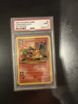 *FAKE* 1999 POKEMON BASE SET 1ST EDITION #4 CHARIZARD-HOLO PSA 9 - Image 1