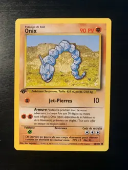 Carte Pokemon : Onix 56/102 Edition 1 Set de Base Wizards Francaise - Image 1