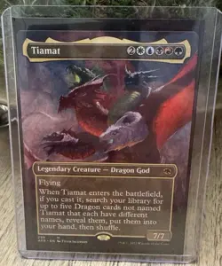 MTG English Tiamat (Borderless) NM Normal Adventures in the Forgotten Realms - Image 1