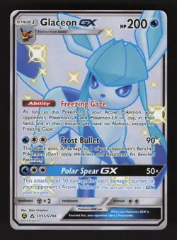 Glaceon GX SV55/SV94 Pokemon Hidden Fates Holo Full Art Card - Image 1
