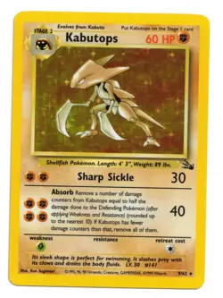Pokemon Card: Kabutops HOLO 9/62 Fossil Set Vintage Rare! EX - Image 1
