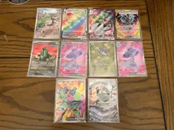 Pokemon TCG Lot of 10 Cards Near Mint Illustration Art Rare Rainbow Cards - Image 1
