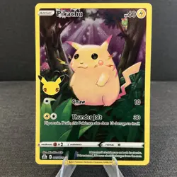 Pikachu 005/025 Celebrations Full Art Holo 25th Anniversary Pokemon TCG Card - Image 1