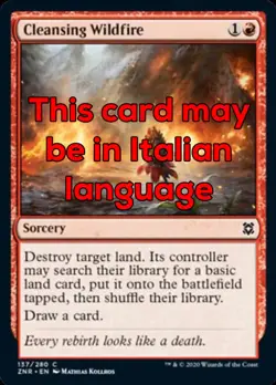 MTG CLEANSING WILDFIRE FOIL EXC - INCENDIO SELVAGGIO PURIFICANTE - ZNR - MAGIC - Image 1