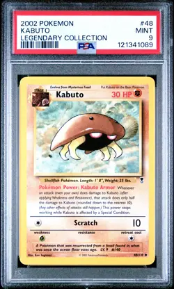 2002 Pokemon Legendary Collection #48 Kabuto PSA 9 MINT NEWLY GRADED! - Image 1