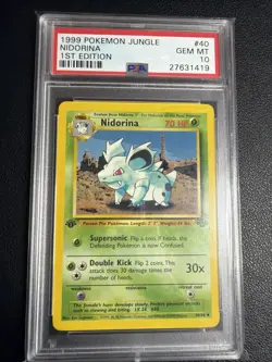 Pokemon Nidorina Jungle 1st Edition Psa 10 #40 - Image 1