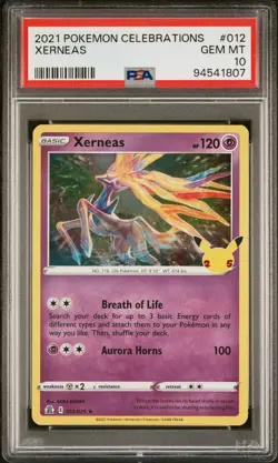 2021 POKEMON CELEBRATIONS #012 XERNEAS PSA 10 - Image 1