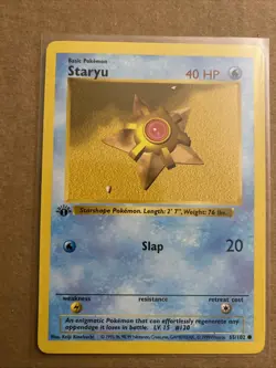 Pokemon TCG Staryu Base Set 65/102 1st Edition Never Played Near Mint - Image 1