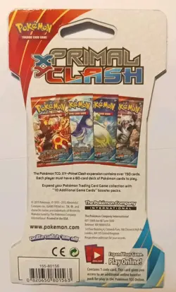 2015 Pokemon TCG XY Primal Clash Sleeved Booster Pack Factory Sealed - Image 2