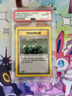 PSA 10 Energy Removal 92/102 Base Set (1st Edition & Shadowless) Pokemon Card - Image 1
