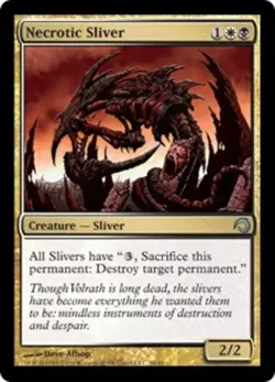 1x Necrotic Sliver - Foil NM-Mint, English Premium Deck Series MTG Magic - Image 1