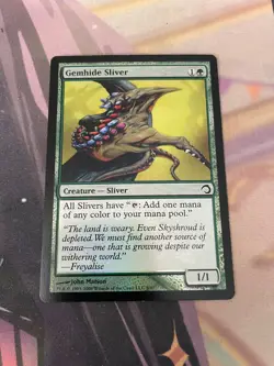 MTG - GEMHIDE SLIVER - COMMON - NM - PREMIUM DECK SLIVERS - FOIL - Image 1