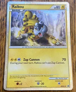 2010 POKEMON HG & SS RAIKOU-HOLO PROMO #HGSS19 VERY NICE NM - Image 1