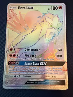 Entei GX (Secret) Shining Legends 74 Near Mint Pokemon Card - Image 1