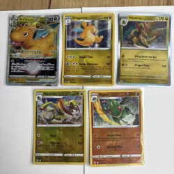 Dragon Type Pokemon Card Lot - X5 Unique Cards Dragonite Haxorus Flygon - A118 - Image 1