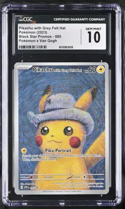Pikachu with Grey Felt Hat CGC 10 Van Gogh Promo SVP 085 Pokemon 2023 CGC 10 - Image 1