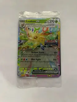 Pokemon TCG Prismatic Evolutions Leafeon ex 006/131 Stamped Promo Card NM Sealed - Image 1