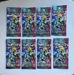 Lot of 8 2023 Pokemon TCG Korean Booster Pack Triplet Beat SV1a - Sealed New - Image 1