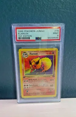 1999 Pokemon 1st Edition Flareon (Non-Holo) Jungle #19 PSA 9 MT - Image 1