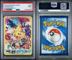 PSA 9 Pikachu Secret Rare Full Art 160/159 Crown Zenith Pokemon Card - Image 3
