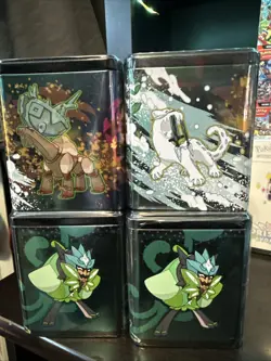 Pokemon TCG 4x Stacking Tin Ogerpon Lot Of 4 (12 Packs) - Image 2